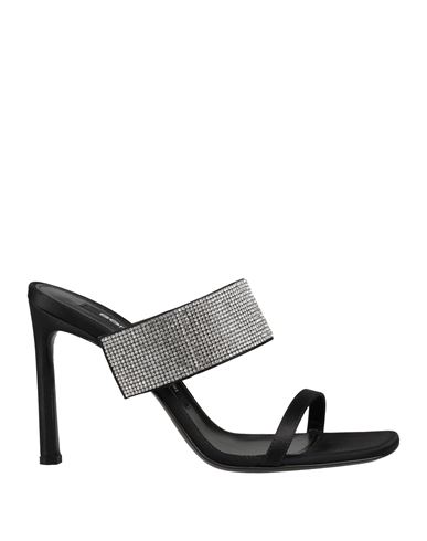 Sergio Rossi Woman Sandals Black Size 8 Textile Fibers In Black