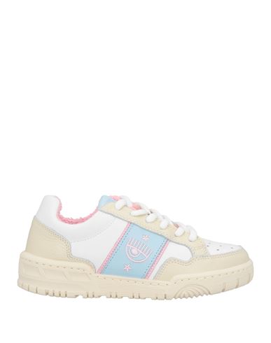 CHIARA FERRAGNI CHIARA FERRAGNI WOMAN SNEAKERS IVORY SIZE 7 LEATHER 