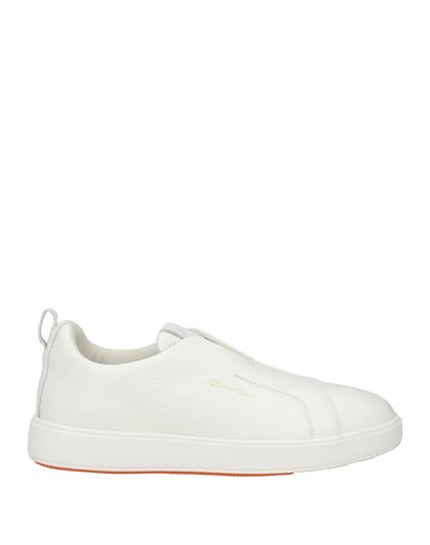 Santoni Man Sneakers Off White Size 9 Leather In Off White