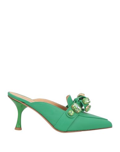 Giancarlo Fittipaldi Woman Mules & Clogs Green Size 7 Leather In Green