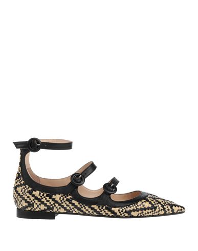 Prosperine Woman Ballet Flats Ivory Size 7 Leather, Synthetic Raffia In White
