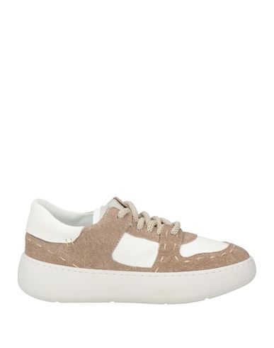 Andìa Fora Woman Sneakers Khaki Size 9 Leather, Textile Fibers In Beige