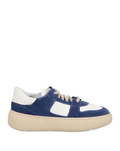 Andìa Fora Woman Sneakers Blue Size 8 Leather, Textile Fibers In Blue