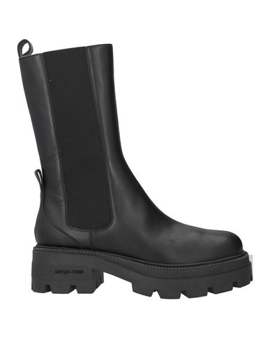 Sergio Rossi Woman Boot Black Size 7.5 Leather In Black