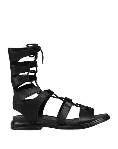 FABBRICA DEI COLLI FABBRICA DEI COLLI WOMAN SANDALS BLACK SIZE 8 LEATHER 