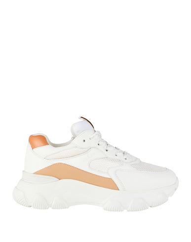 Shop Hogan Woman Sneakers White Size 8 Leather, Textile Fibers