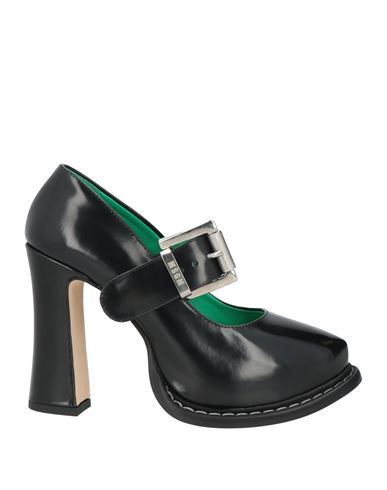 Msgm Woman Pumps Black Size 11 Leather In Black