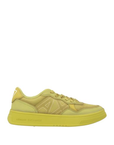 Armani Exchange Man Sneakers Lime Green Size 9 Polyester, Polyurethane