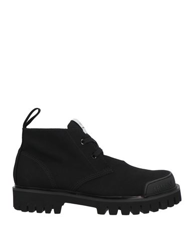 Armani Exchange Man Ankle Boots Black Size 9 Cotton, Thermoplastic Polyurethane