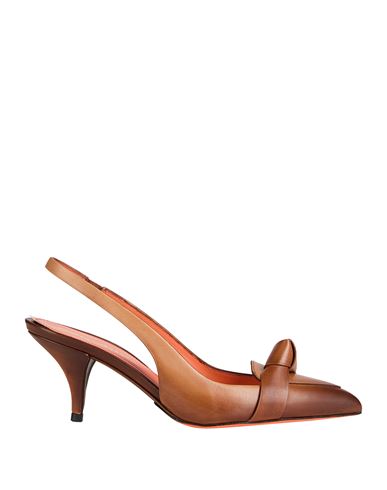 Santoni Woman Pumps Brown Size 7.5 Leather