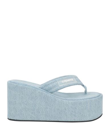 Coperni Woman Thong Sandal Blue Size 11 Textile Fibers In Blue