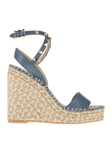 Valentino Garavani Woman Espadrilles Navy Size 7 Leather