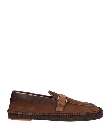 Santoni Man Loafers Brown Size 8.5 Leather In Brown