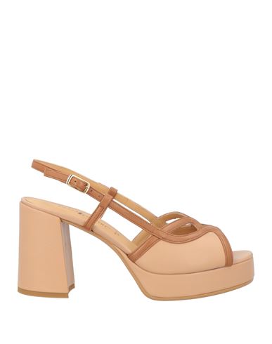 Silvia Rossini Woman Sandals Camel Size 6 Leather In Beige