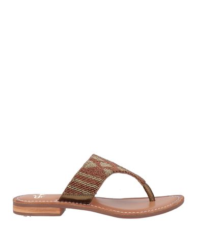 Bikini Mi.ma. Bikini Mi. Ma. Woman Thong Sandal Brown Size 6 Leather, Textile Fibers In Brown