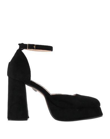 Emporio Di Pitti Woman Pumps Black Size 10 Textile Fibers In Black