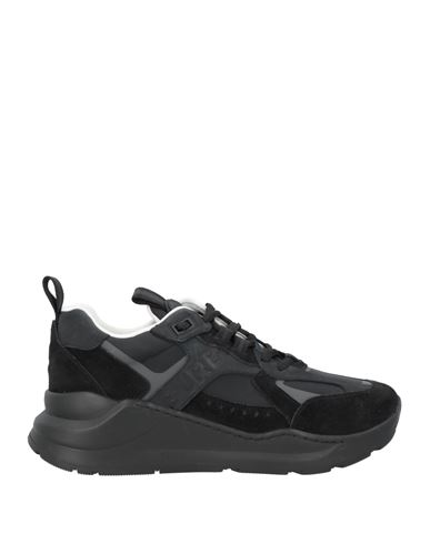 Burberry Man Sneakers Black Size 8 Leather, Textile Fibers In Black