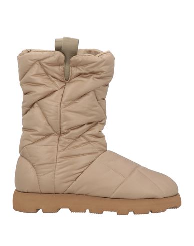 Piumestudio Woman Ankle Boots Khaki Size 7 Textile Fibers In Beige