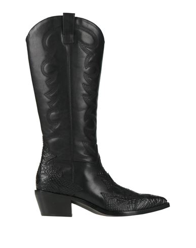 Ash Woman Boot Black Size 8 Leather In Black