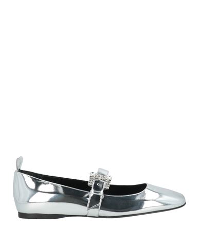 Sergio Rossi Woman Ballet Flats Silver Size 7 Leather In Silver
