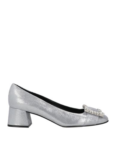 Sergio Rossi Woman Pumps Silver Size 5.5 Leather In Silver