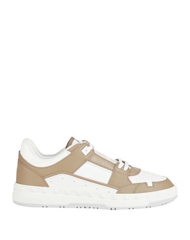 Valentino Freedots Leather Sneakers In Beige
