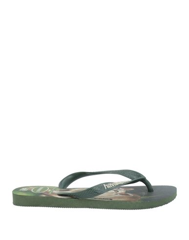 Havaianas Woman Thong Sandal Dark Green Size 9/10 Rubber In Green