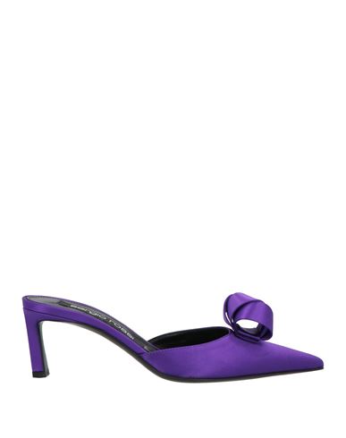 Sergio Rossi Woman Mules & Clogs Purple Size 6 Textile Fibers In Purple