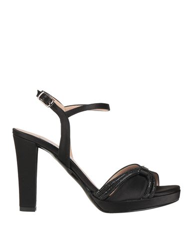 Victoria Chris Napoli Woman Sandals Black Size 7 Synthetic Fibers In Black