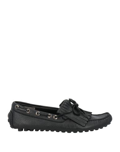 Canali Man Loafers Black Size 9 Leather In Black