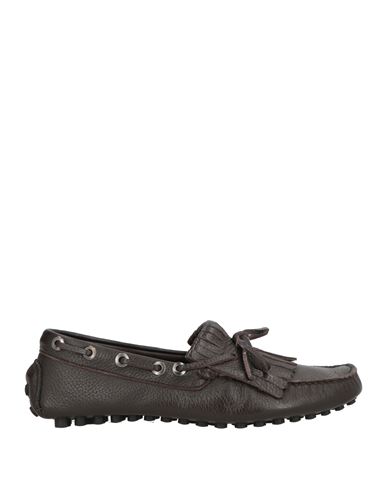 Canali Man Loafers Camel Size 9 Leather In Brown