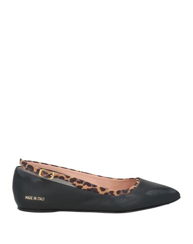 Hidnander Woman Ballet Flats Black Size 7 Leather, Textile Fibers In Black