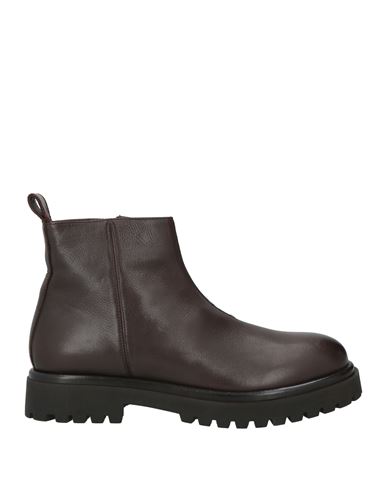 Oa Non-fashion Man Ankle Boots Dark Brown Size 9 Leather In Brown