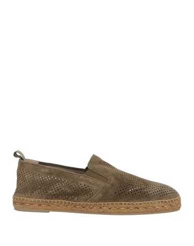 Castaã±er Castañer Man Espadrilles Military Green Size 9 Leather In Green