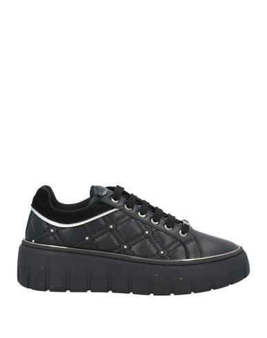 Baldinini Woman Sneakers Black Size 8 Leather In Black