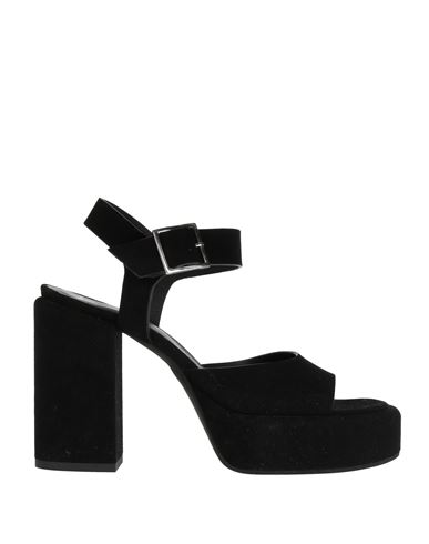GIAMPAOLO VIOZZI GIAMPAOLO VIOZZI WOMAN SANDALS BLACK SIZE 8 LEATHER 