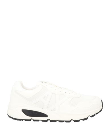 Armani Exchange Man Sneakers Ivory Size 8.5 Polyurethane, Polyester In White