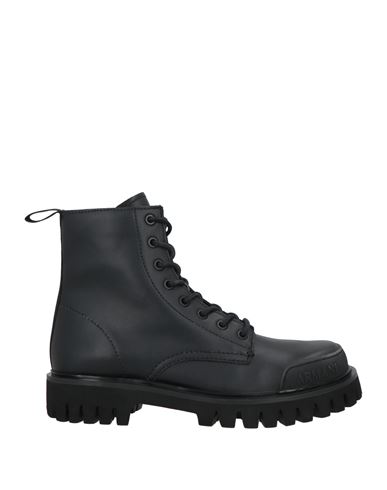 Armani Exchange Man Ankle Boots Black Size 9 Leather, Textile Fibers In Black