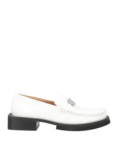 Ganni Woman Loafers White Size 11 Textile Fibers In White