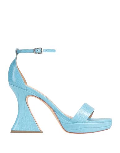 Vicenza ) Woman Sandals Sky Blue Size 8 Leather In Blue