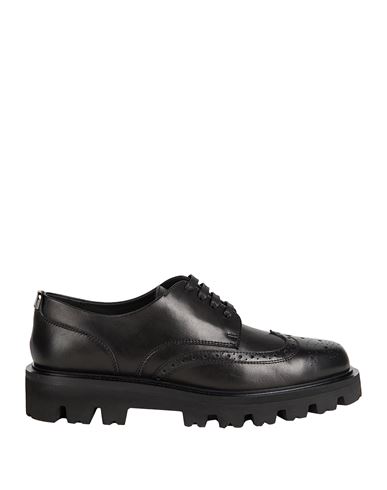 Sergio Rossi Man Lace-up Shoes Black Size 8 Leather In Black