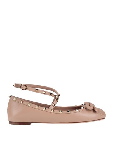 VALENTINO GARAVANI VALENTINO GARAVANI WOMAN BALLET FLATS ANTIQUE ROSE SIZE 5 LEATHER 