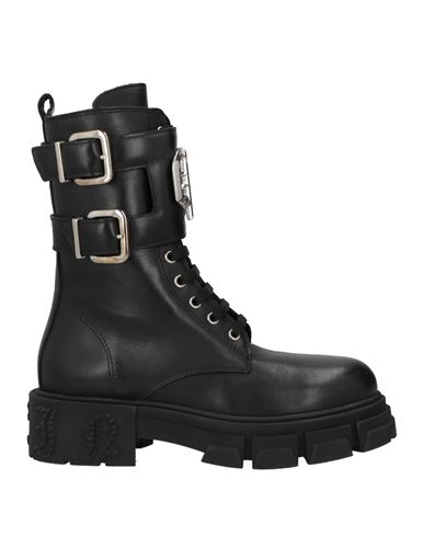 PHILIPP PLEIN PHILIPP PLEIN WOMAN ANKLE BOOTS BLACK SIZE 6 LEATHER 
