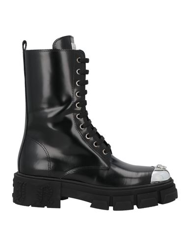 PHILIPP PLEIN PHILIPP PLEIN WOMAN ANKLE BOOTS BLACK SIZE 10 LEATHER 