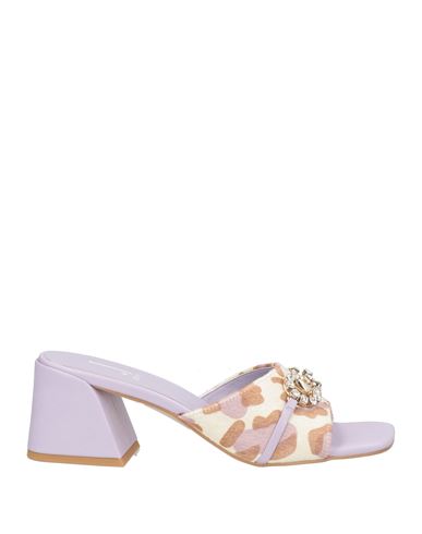 Jeannot Woman Sandals Lilac Size 7 Leather In Purple