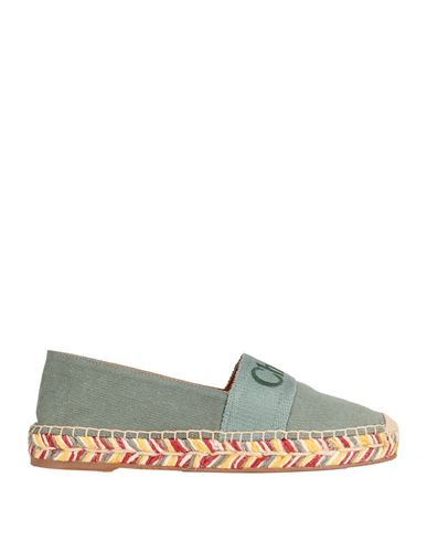 Chloé Woman Espadrilles Military Green Size 8 Textile Fibers