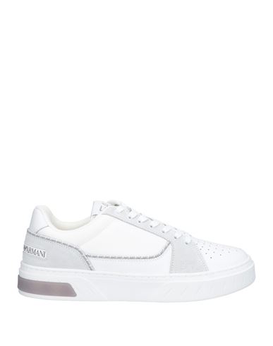 Ea7 Man Sneakers Light Grey Size 8.5 Cow Leather, Polyamide, Polyester, Polyurethane Coated In Grey