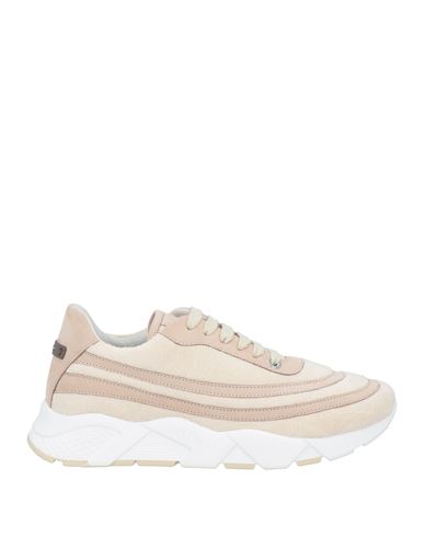 Peserico Woman Sneakers Beige Size 9 Leather, Textile Fibers
