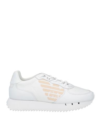 Ea7 Man Sneakers White Size 7.5 Leather, Textile Fibers In White
