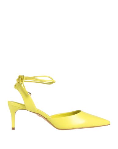 Carrano Woman Pumps Yellow Size 7 Leather In Yellow